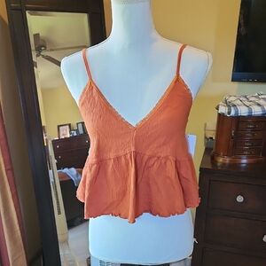BP Orange Peplum Crop Camisole